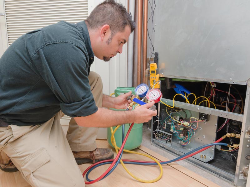 checking HVAC system