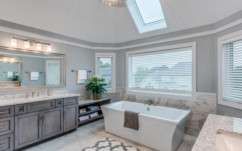 Whole home remodeling included this batheroom.