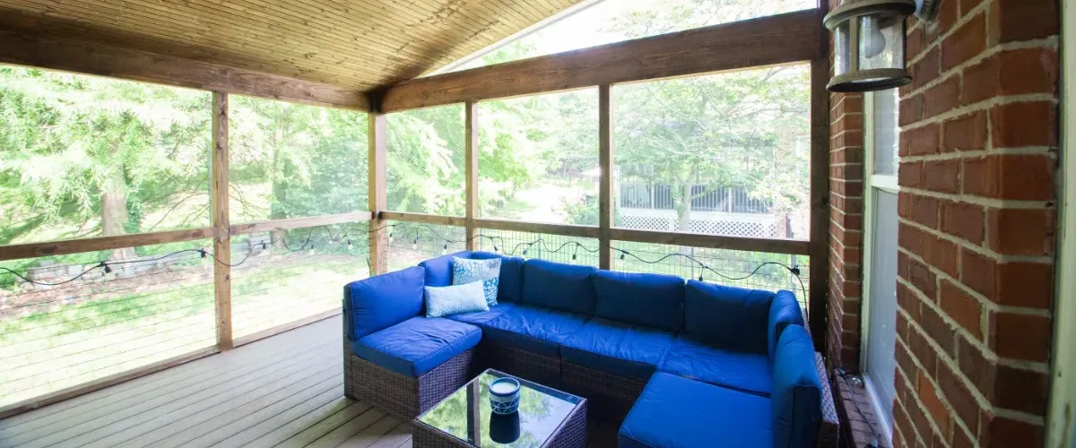 A screened porch addition to enhance outdoor living space.