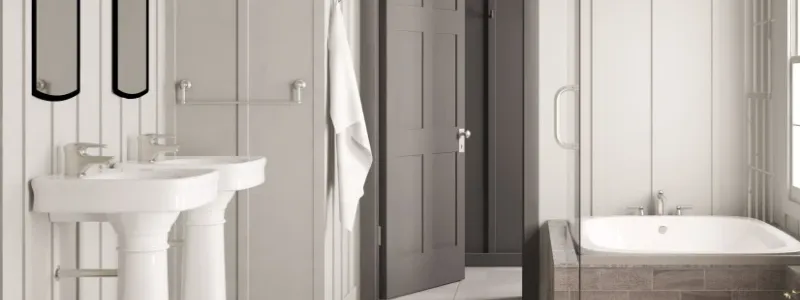 A clean line and modern bathroom remodeling style.