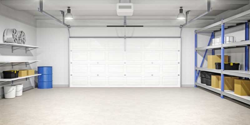 Inside of a garage before remodel.